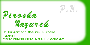 piroska mazurek business card